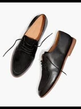 Madewell The Alex lace-up oxford shoes in black leather and suede